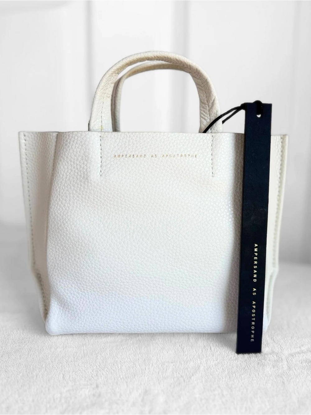 NWT Ampersand As Apostrophe Leather Micro Tote – Crem De La Crem – $462 MSRP